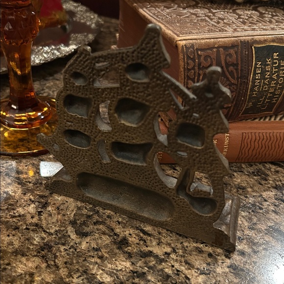 Vintage Brass Ship Bookend in Bronze Finish - Picture 4 of 6